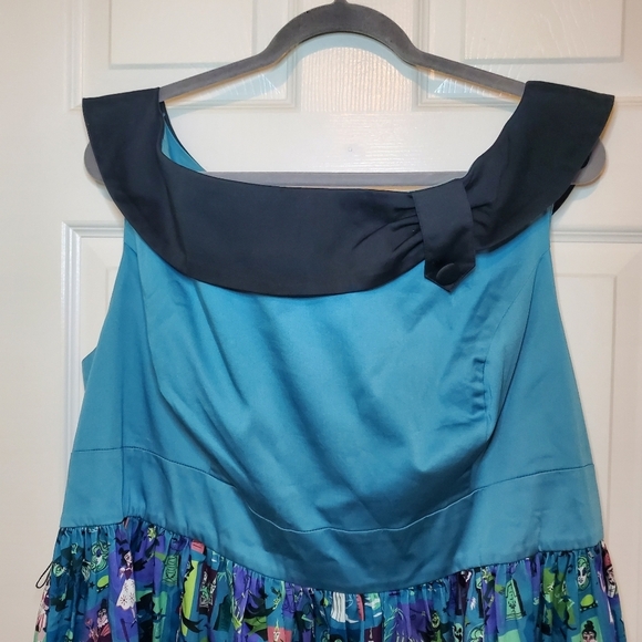 Disney Dress Shop Haunted Mansion Size 2X Teal Retro Style Sleeveless A-Line - Picture 2 of 15